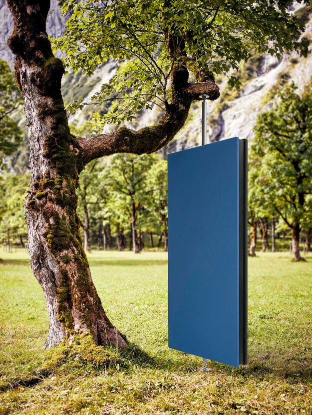 blaue drehbare Akustiktrennwand